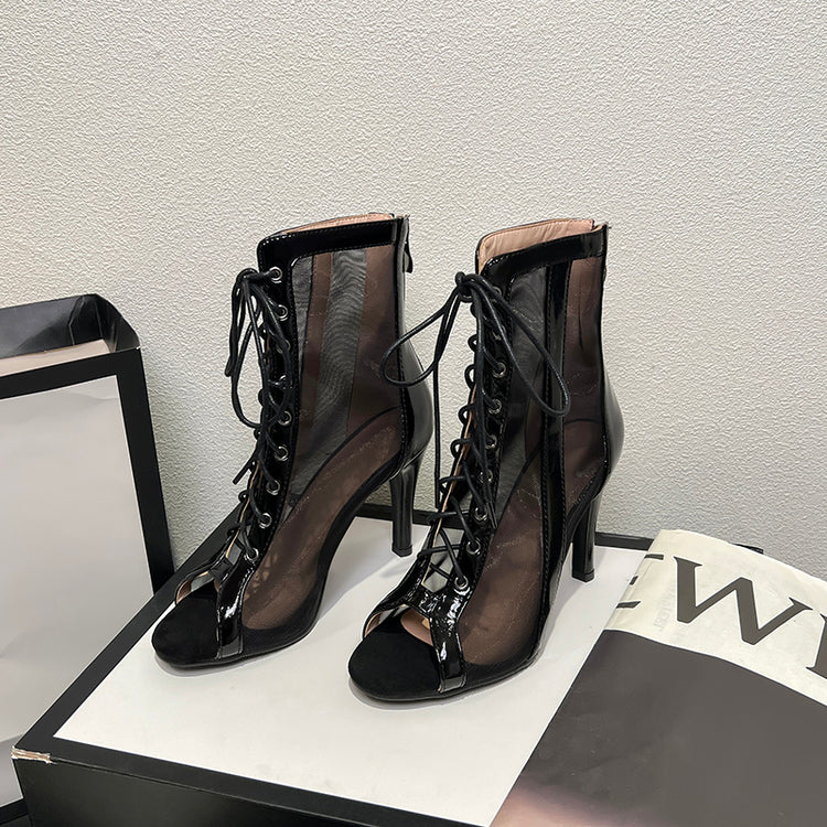 Women's 7.5cm/10cm Rubber Sole Leatherette JazShoes Dance Heels Dance Boots