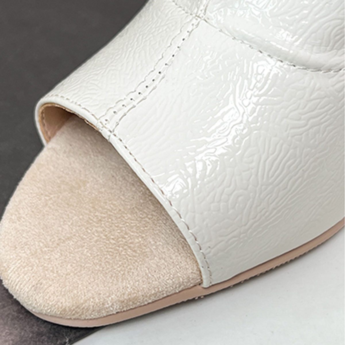 Women's 7cm/9cm Rubber Sole Heel Leatherette JazShoes Open Toe Dance Heels Boot