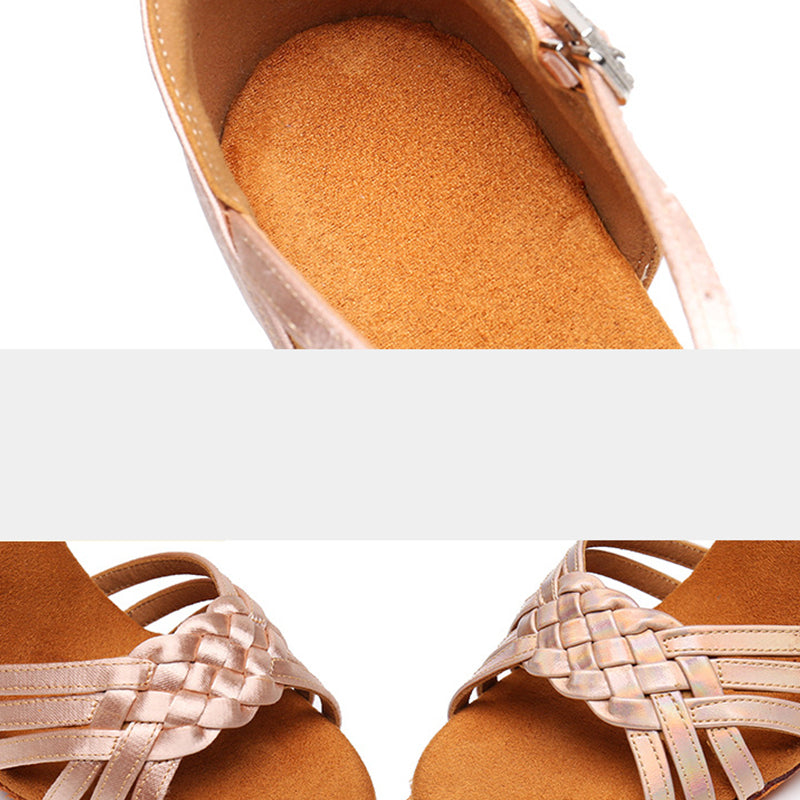 Women's Leatherette 5.5cm/7.5cm/8.5cm Heel Ankle Strap Latin Shoes Ballroom Dance Shoes