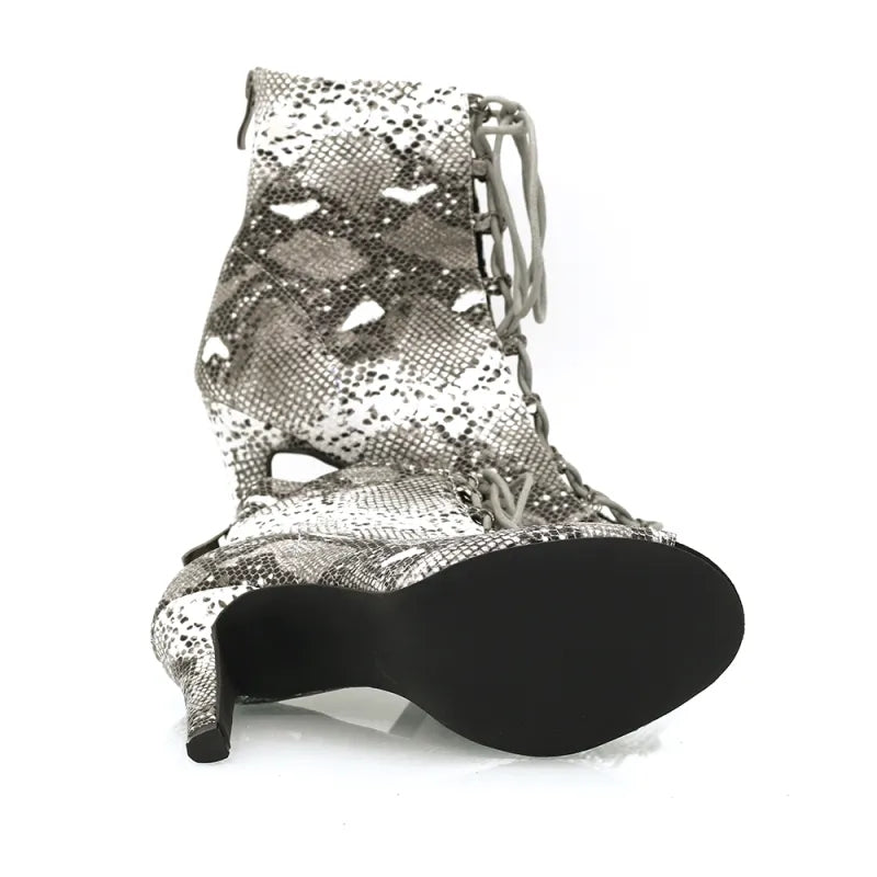 Women's 9.5cm Open Toe Heels Dance Boots JazSalsa Dancing Shoes