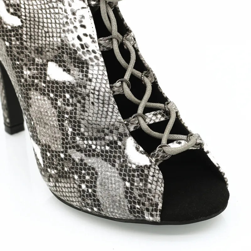 Women's 9.5cm Open Toe Heels Dance Boots JazSalsa Dancing Shoes