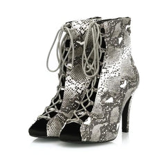 Women's 9.5cm Open Toe Heels Dance Boots JazSalsa Dancing Shoes