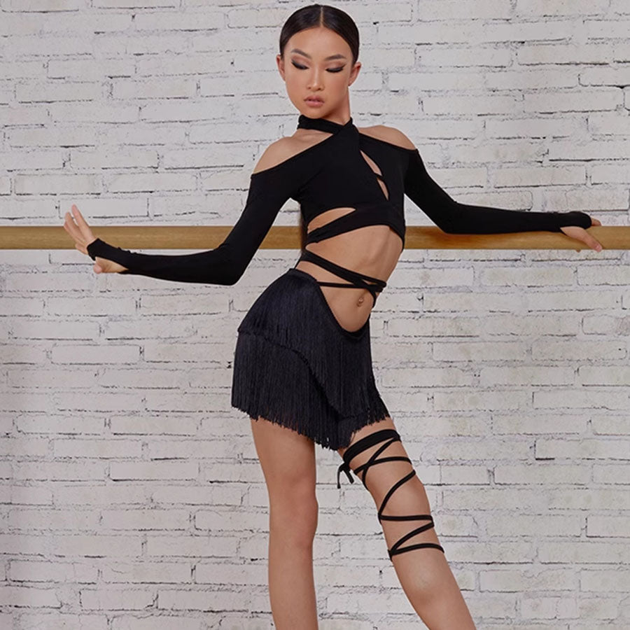 Girls Long-sleeved Dance Tops Practice Bodysuit
