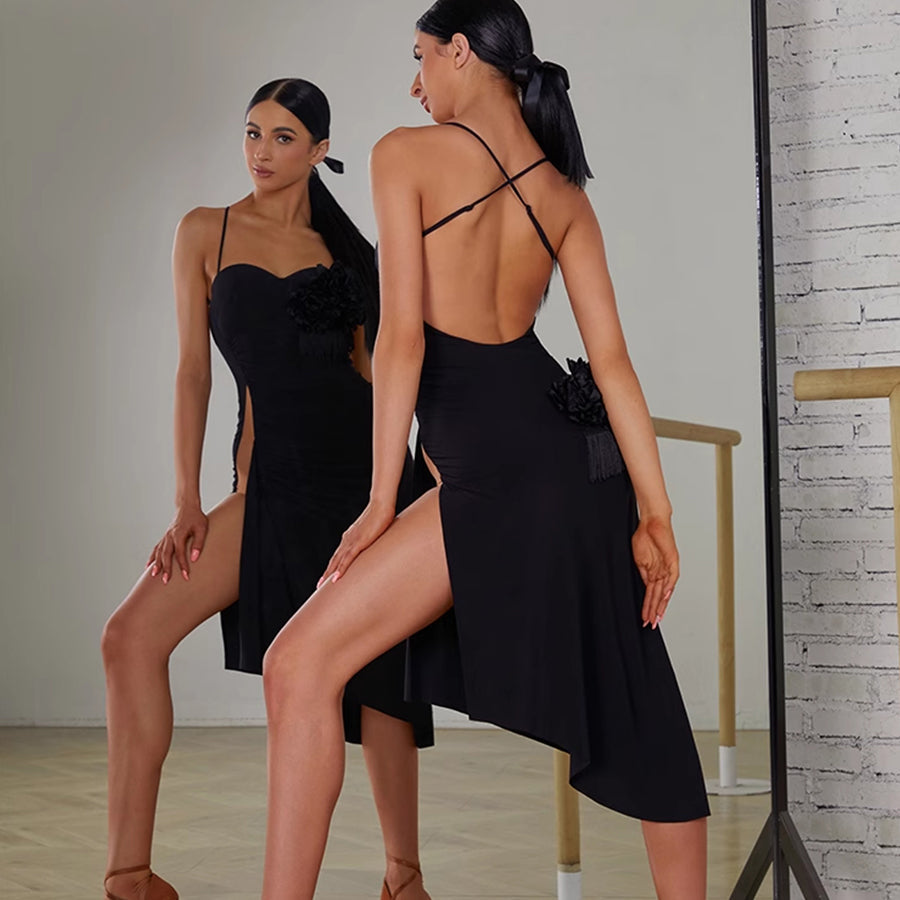 Women's Sleeveless Backless Dance Dress DanceWear Training Performance Dress