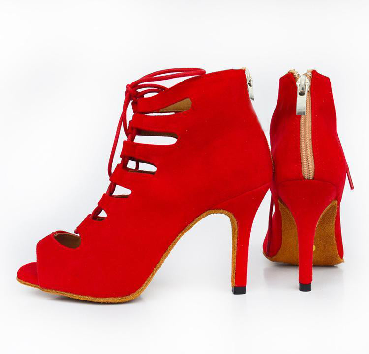 Women's Suede Customized Heel Dance Boots JazSalsa Dance Shoes