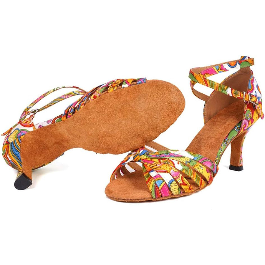 Women's Satin Customized Heel DanceShoes Ballroom Dance Shoes