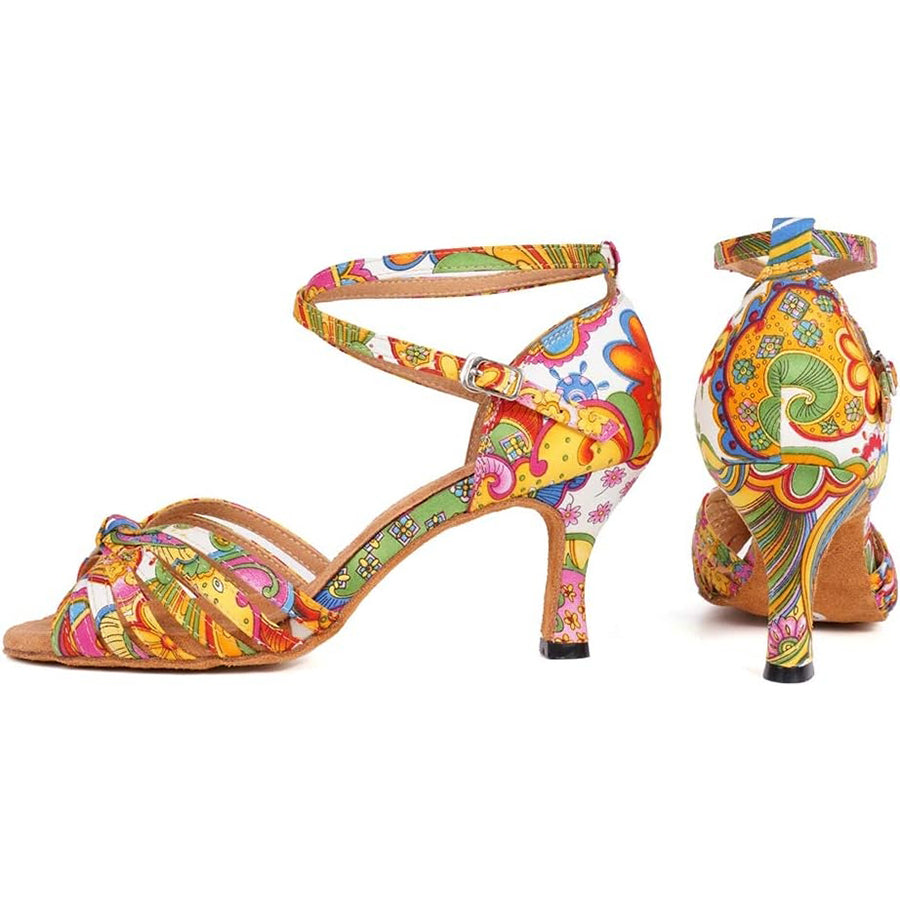 Women's Satin Customized Heel DanceShoes Ballroom Dance Shoes