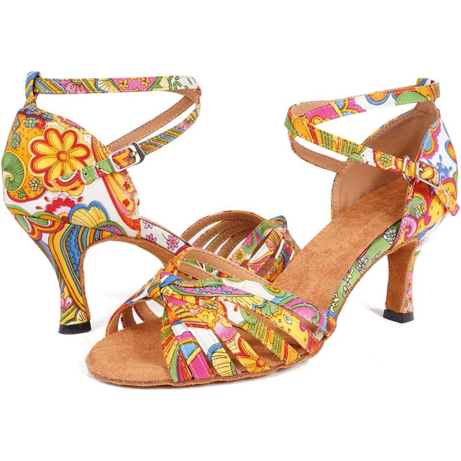Women's Satin Customized Heel DanceShoes Ballroom Dance Shoes