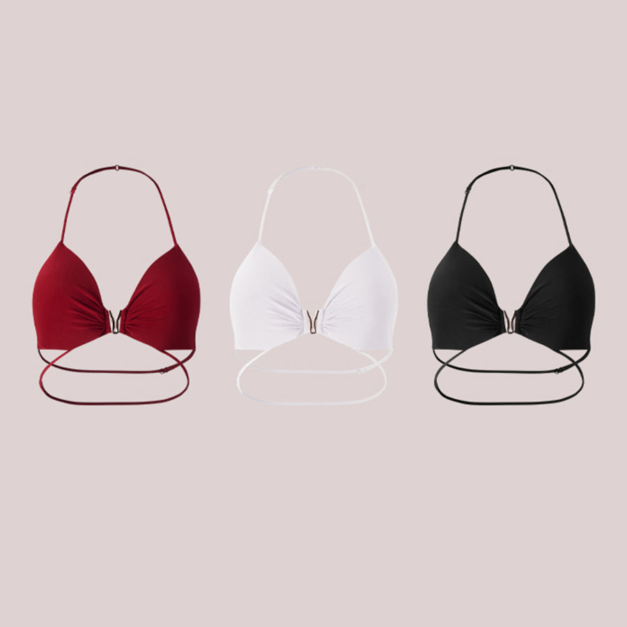 Women's Milk Silk Halter Latin Tops Practice Tops Latin DanceWear