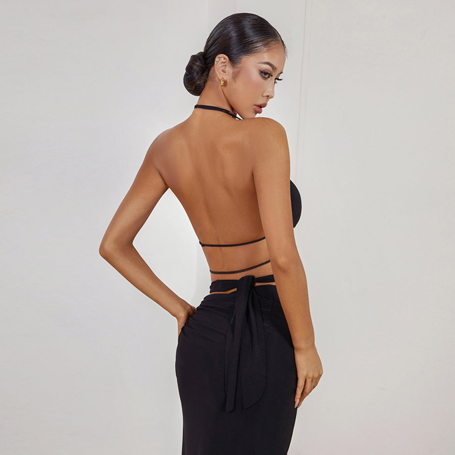 Women's Milk Silk Halter Latin Tops Practice Tops Latin DanceWear