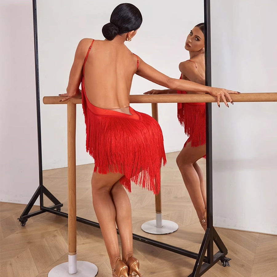 Women's Sleeveless Backless Dance Dress DanceWear Training Performance Dress