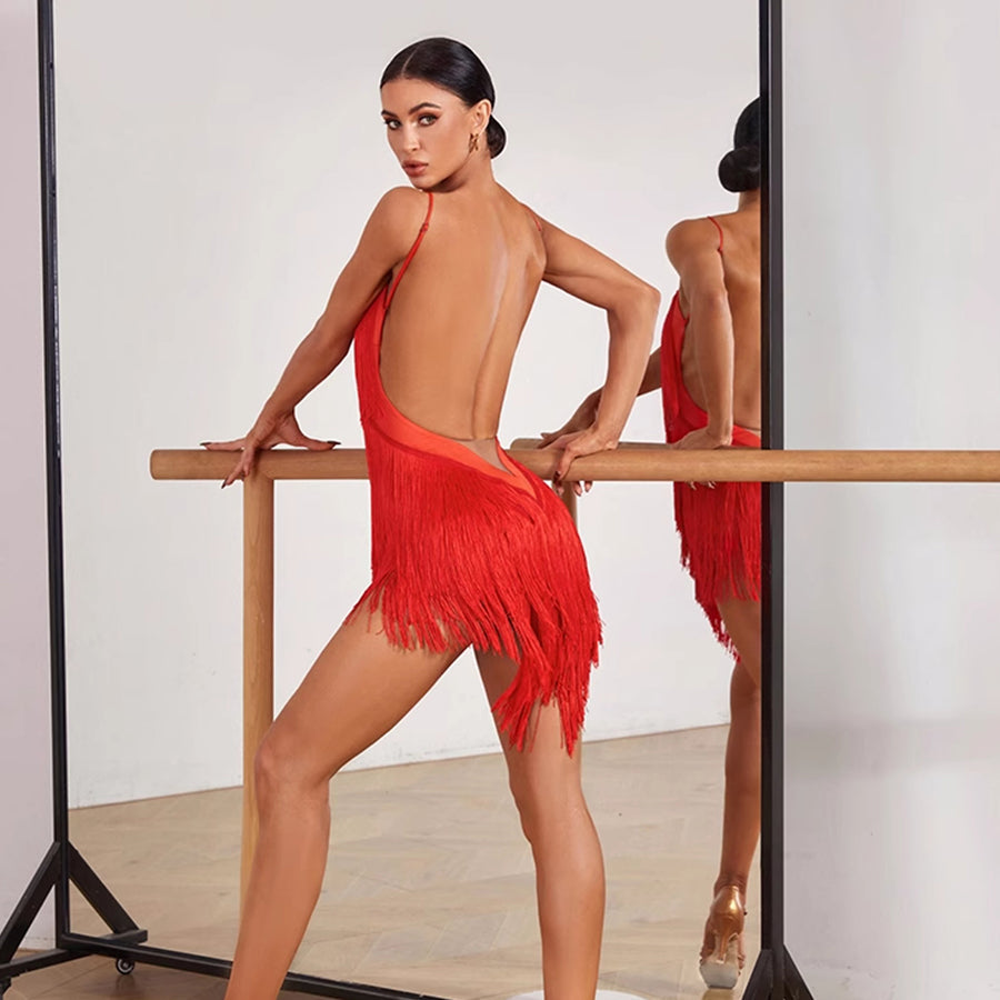 Women's Sleeveless Backless Dance Dress DanceWear Training Performance Dress