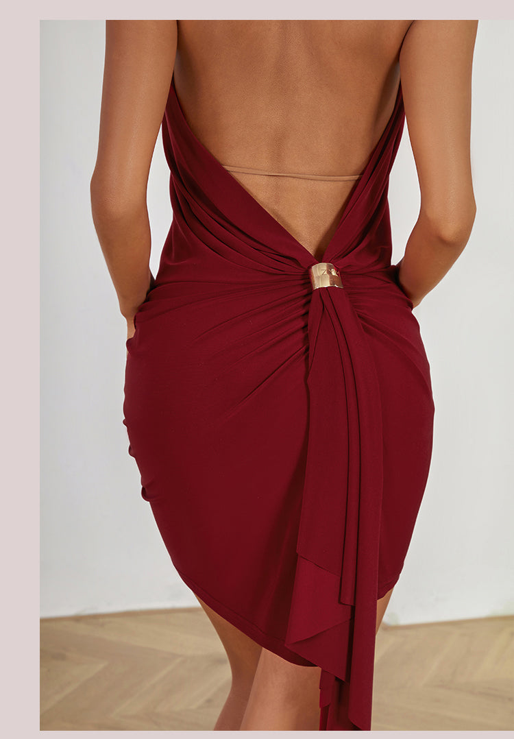 Women's Halter Backless Dance Dress DanceWear Training Performance Dress