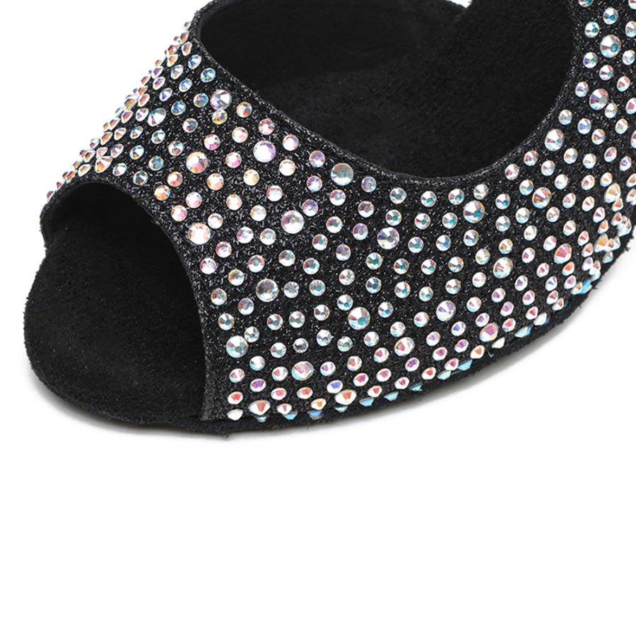 Women's Sparkling Glitter Customized Heel Latin Shoes Salsa Shoes Ballroom Dance Shoes