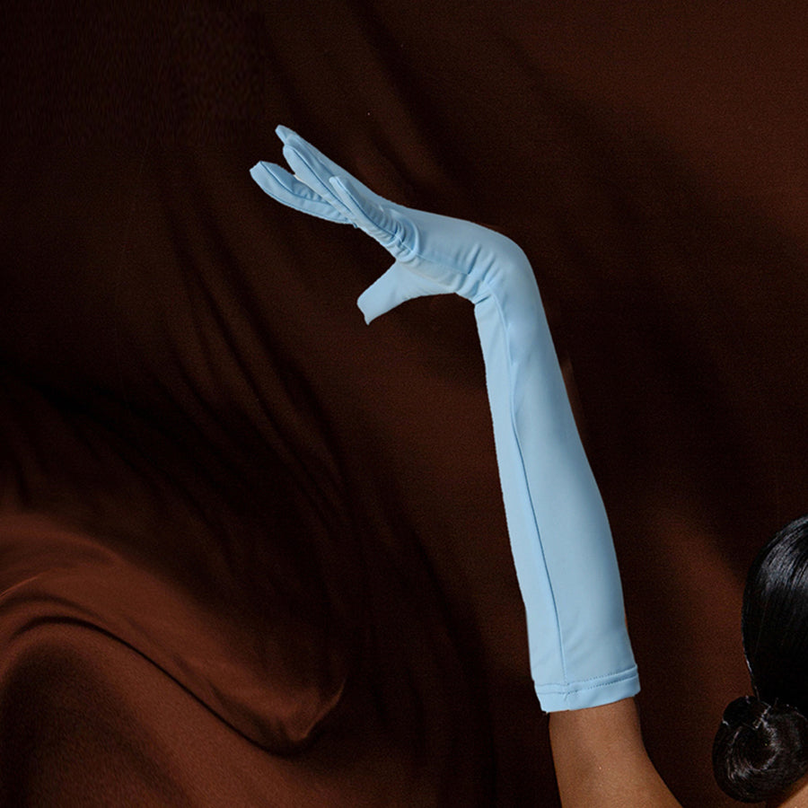 Women's Latin Dance Milk Silk Long Gloves