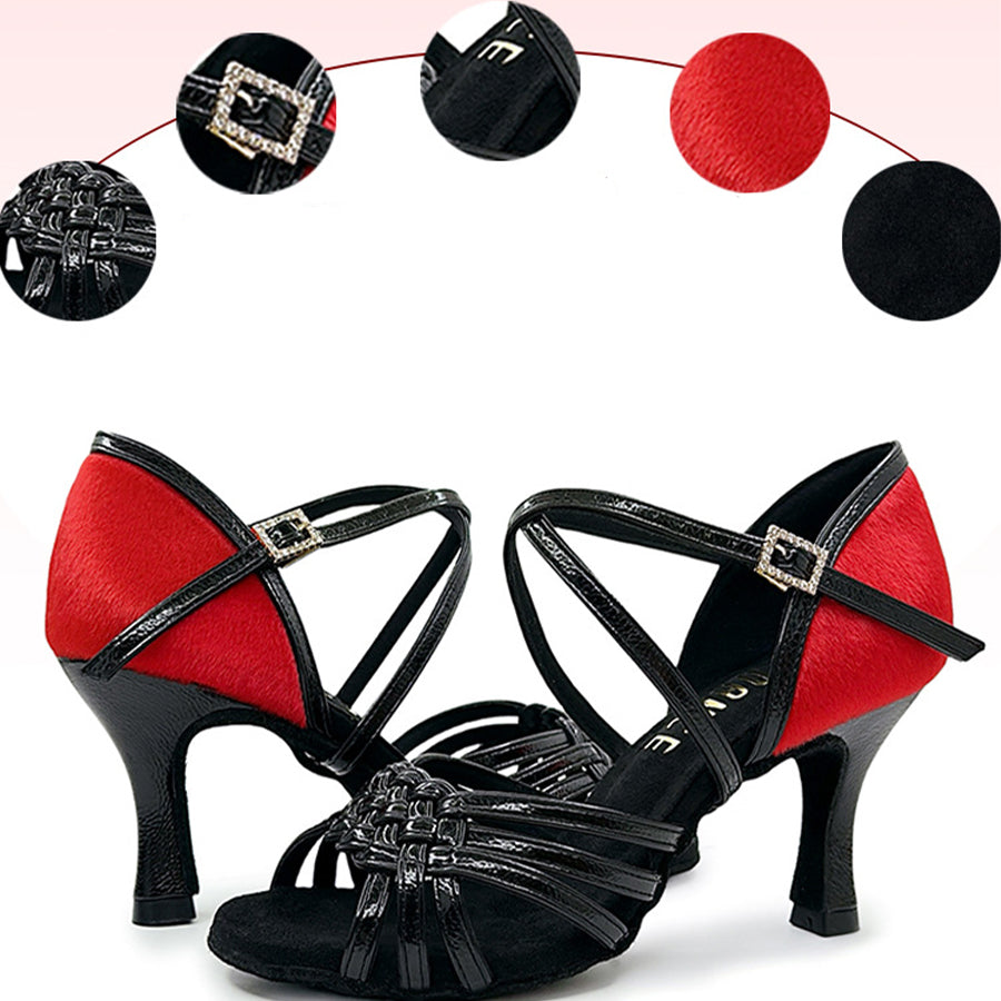 Women's Leatherette Customized Heel Strappy Latin Dance Shoes Ballroom Dance Shoes