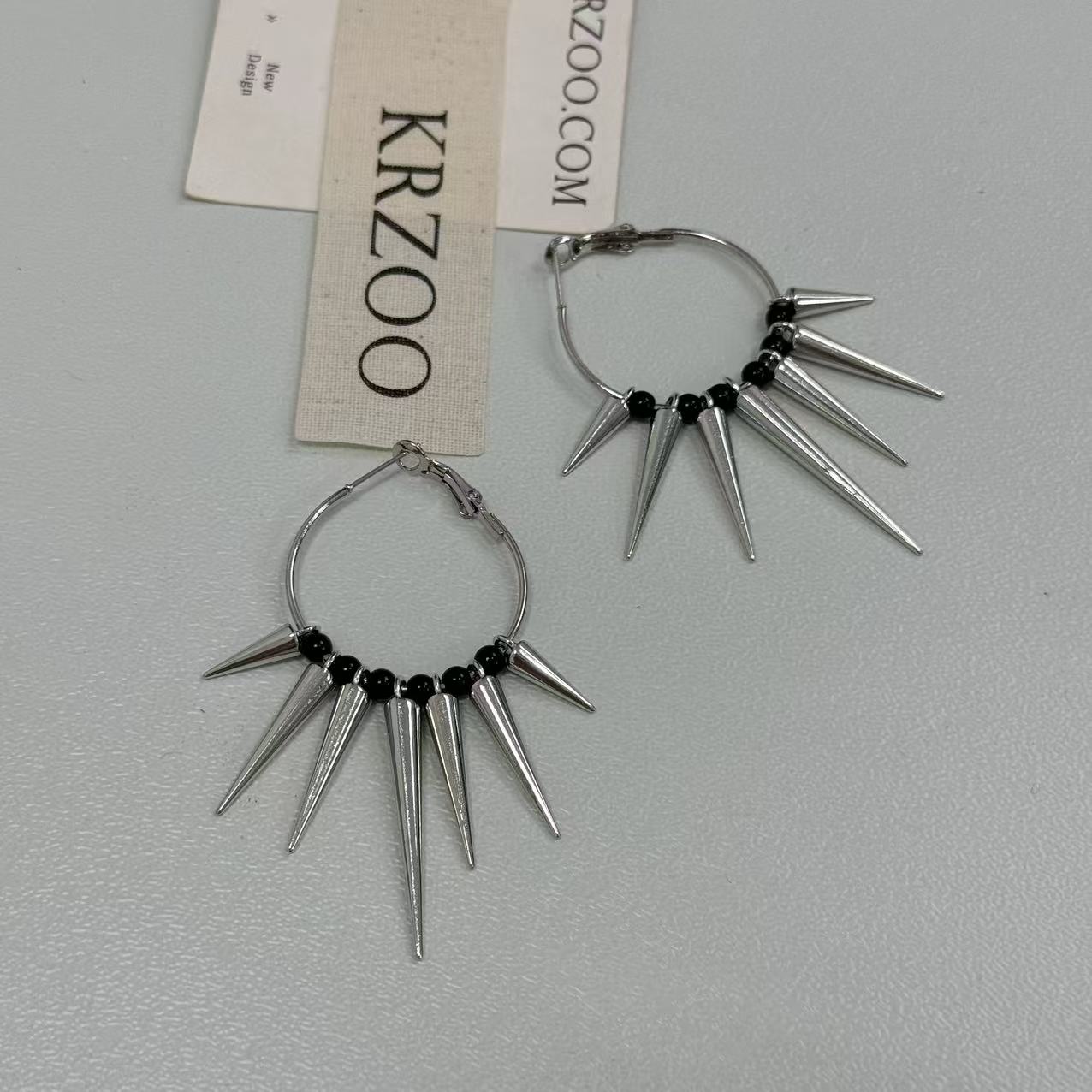 Thorny spiky conical geometric earrings