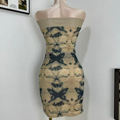 Retro Chinese-Style Strapless Dress