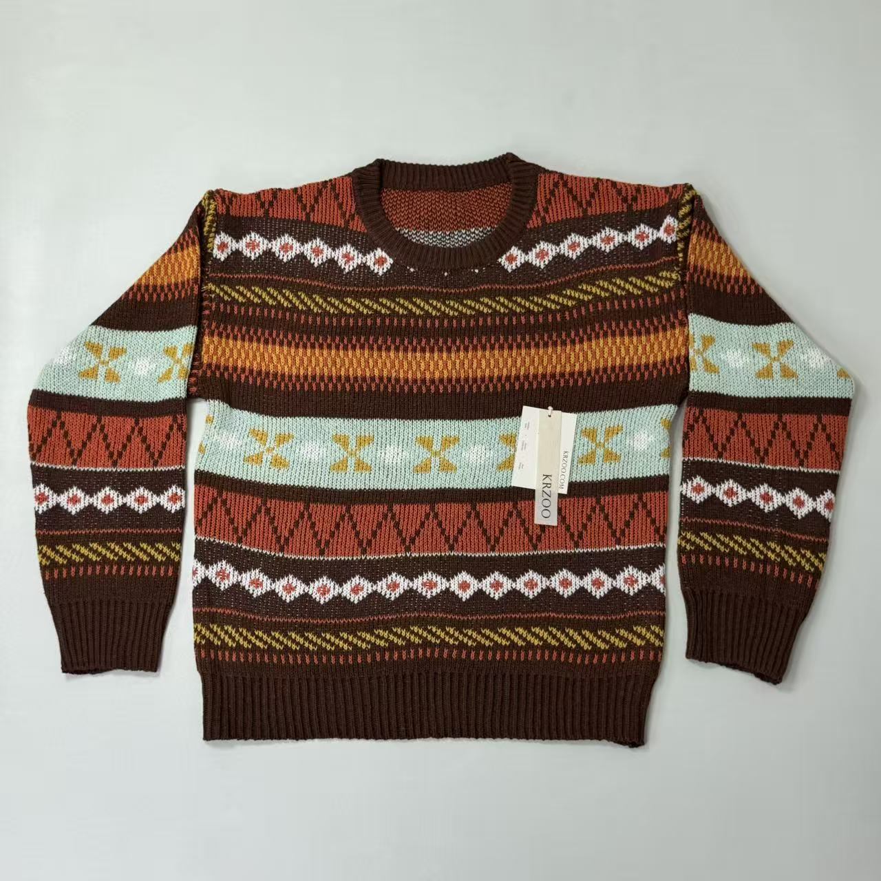 National style round-neck sweater