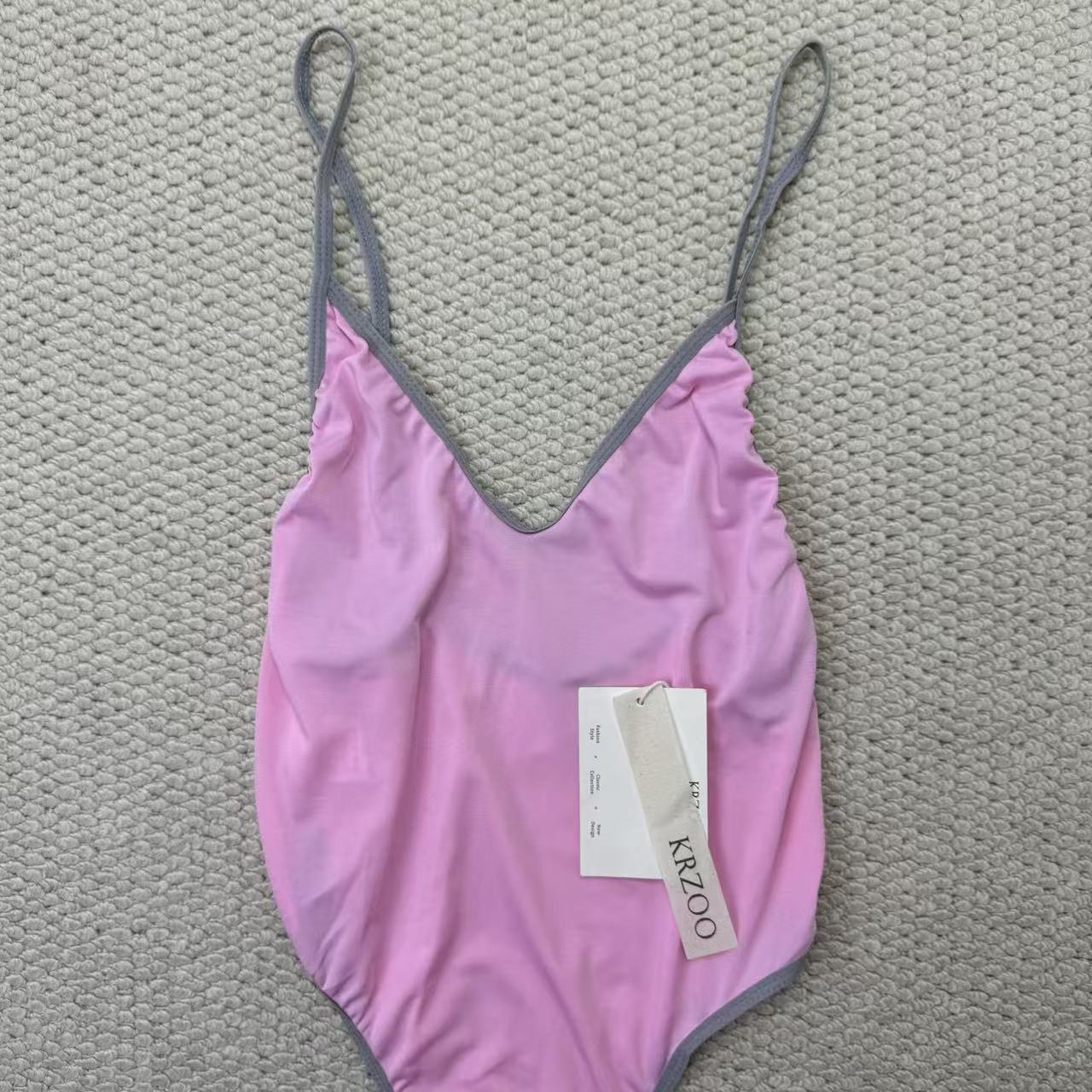 Printed halter top one-piece swimming suit