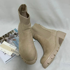Mid-Calf Platform Combat Boots