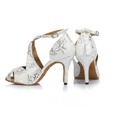 Women's Leatherette Customized Heel Latin Shoes Ballroom Dance Shoes