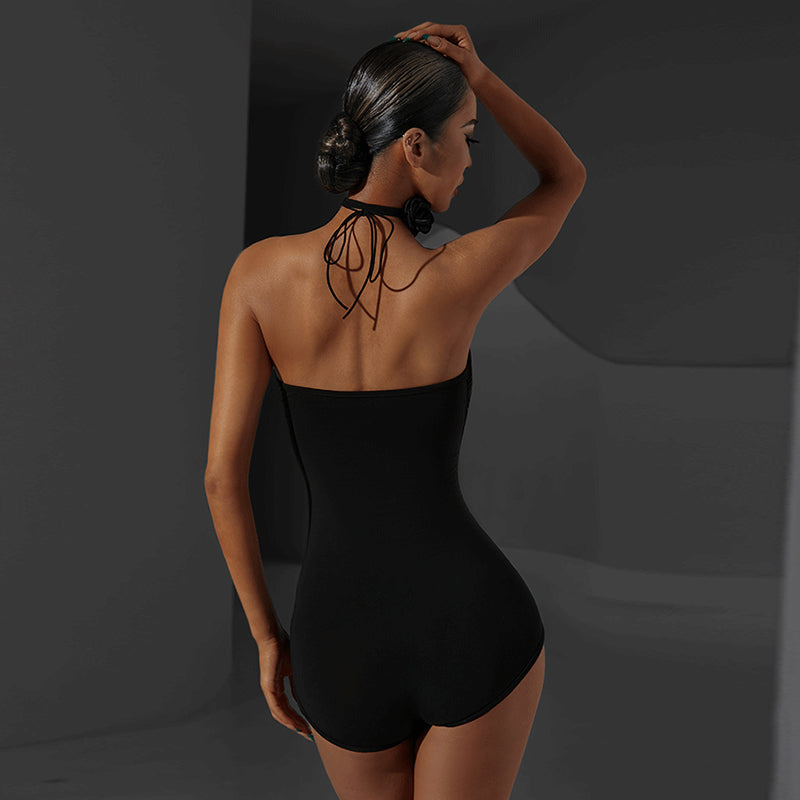 Women's Milk Silk Strapless Latin Dance Bodysuits Dance Wear Training Performance Bodysuits
