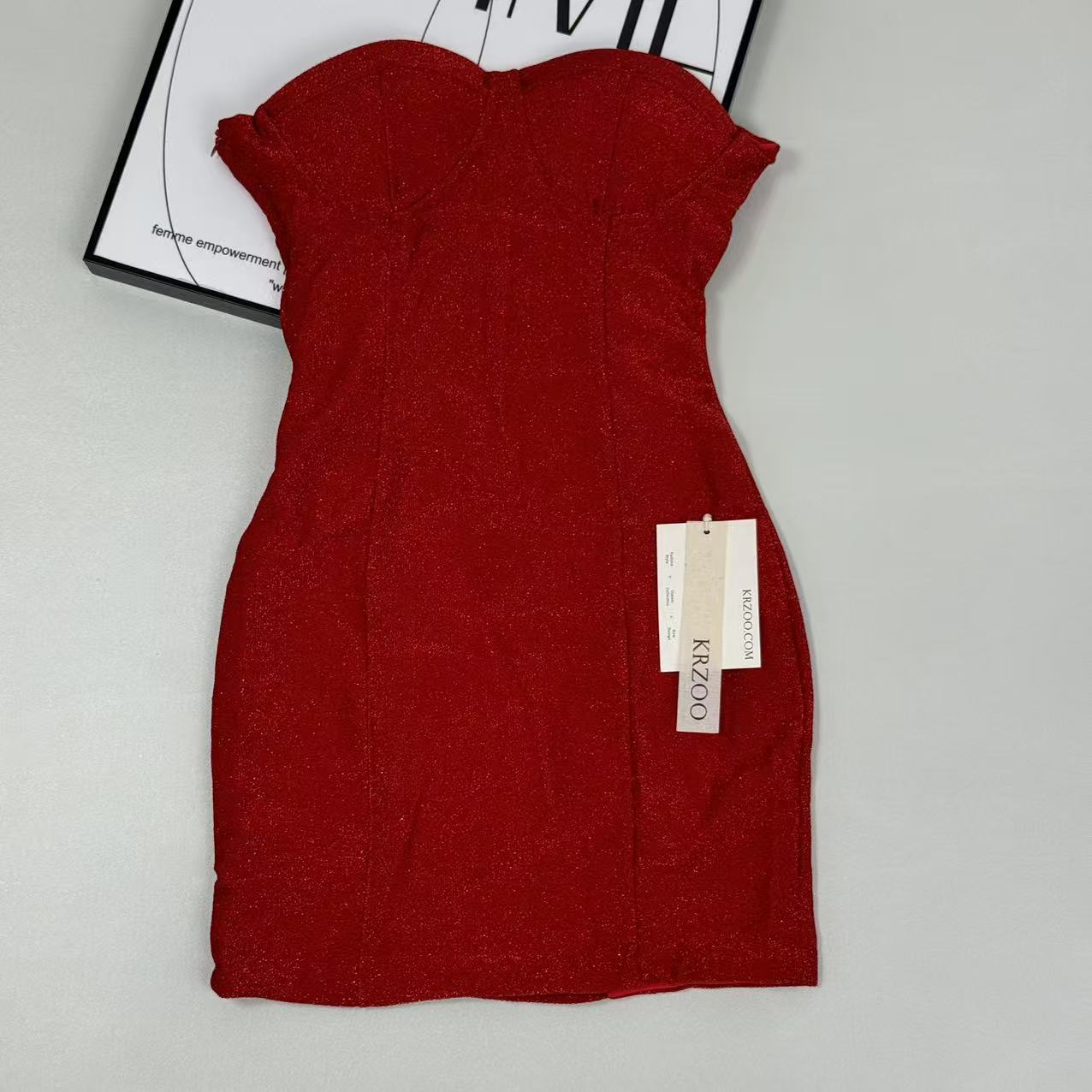 Form-fitting slimming plunging-neck dress