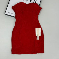 Form-fitting slimming plunging-neck dress