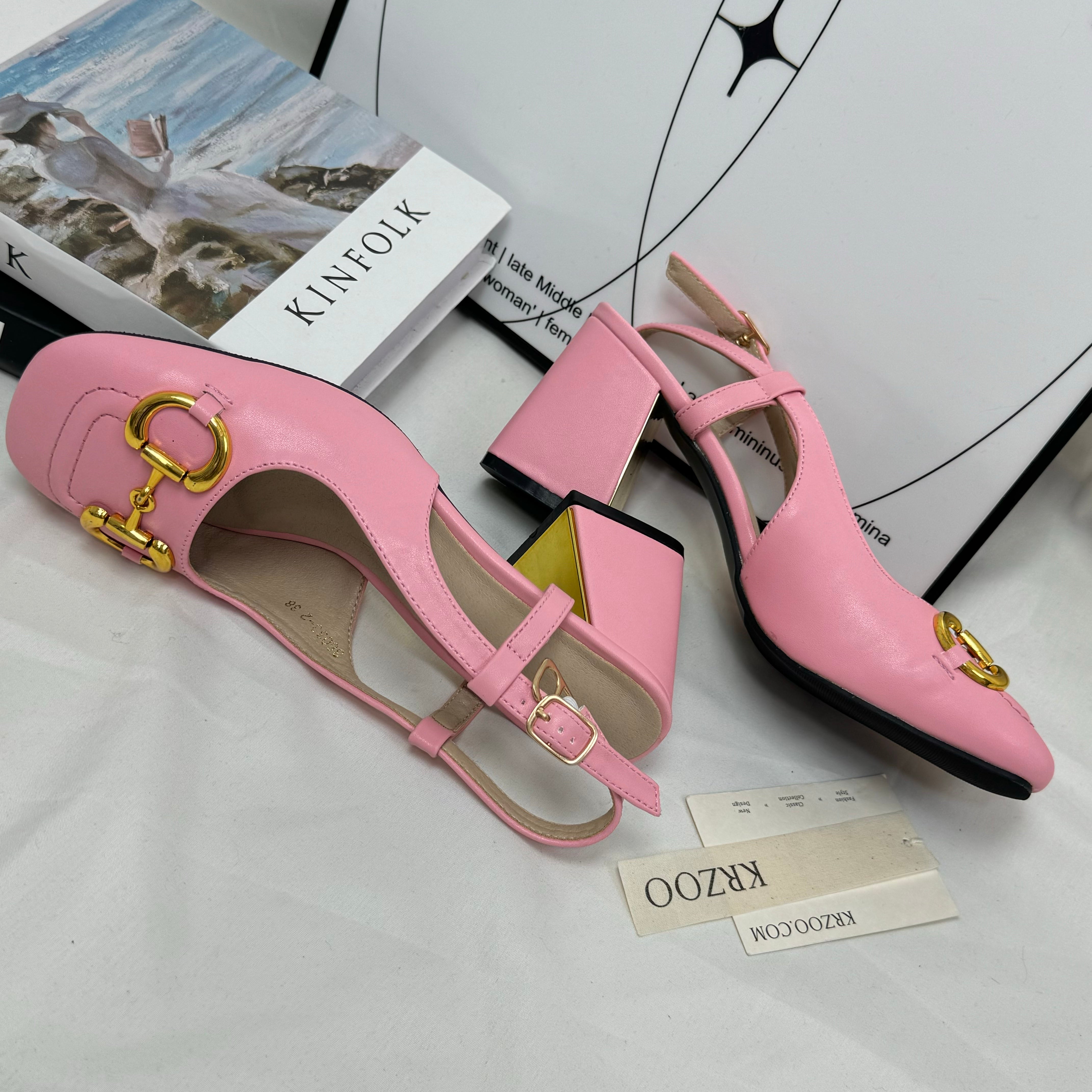 Square-toe retro soft thick-soled leather shoes