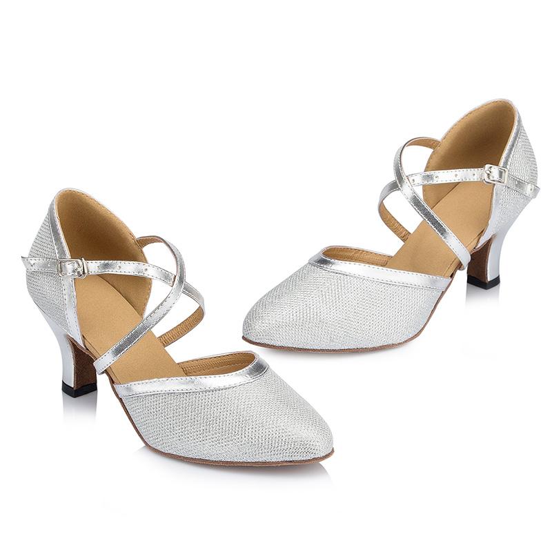 Women's Sparkling Glitter Customized Heel Ballroom Dance Shoes Modern Shoes