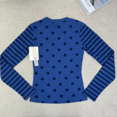 Striped and polka-dot all-over long-sleeved shirt