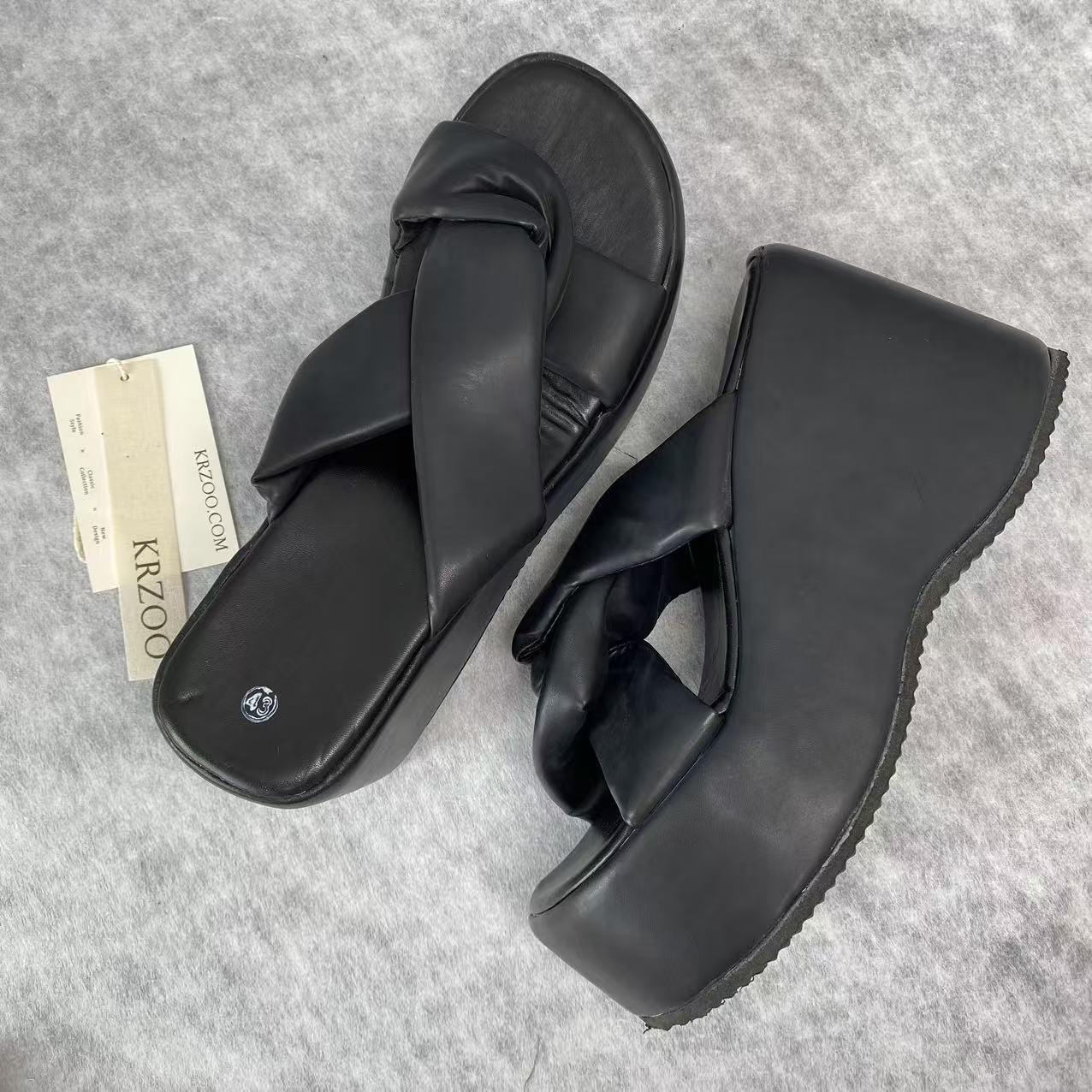 Outerwear with thick soles and high heels