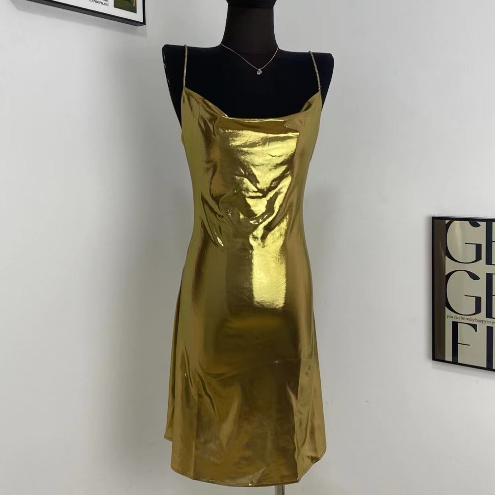 Elegant Low-Cut Backless Slip Dress