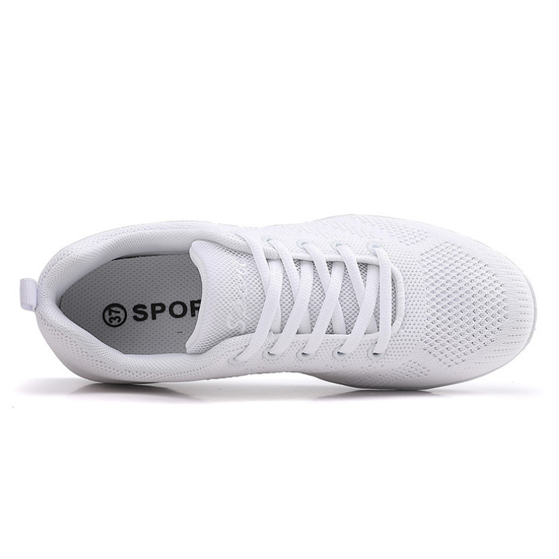 Women's White Mesh JazShoes Lace-up Dance Sneakers