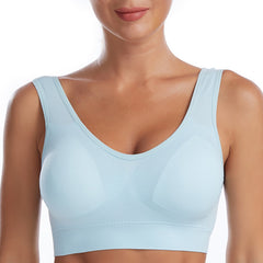 Running shockproof gathered beautiful back large size no steel ring bra