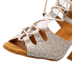 Women's Rhinestone Customized Heels Dance Boots Salsa Dance Shoes