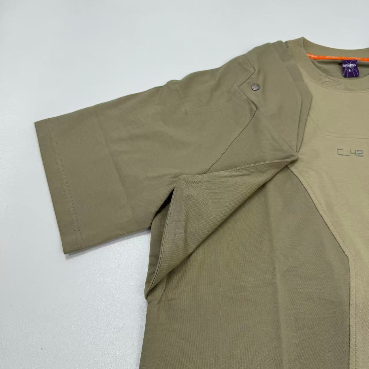 Pure cotton multi-color double-shoulder sleeve short-sleeved T-shirt