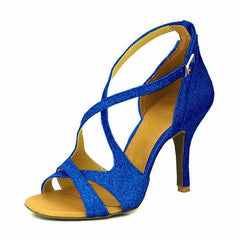 Women's Sparkling Glitter Customized Heel Latin Shoes Ballroom Dance Shoes