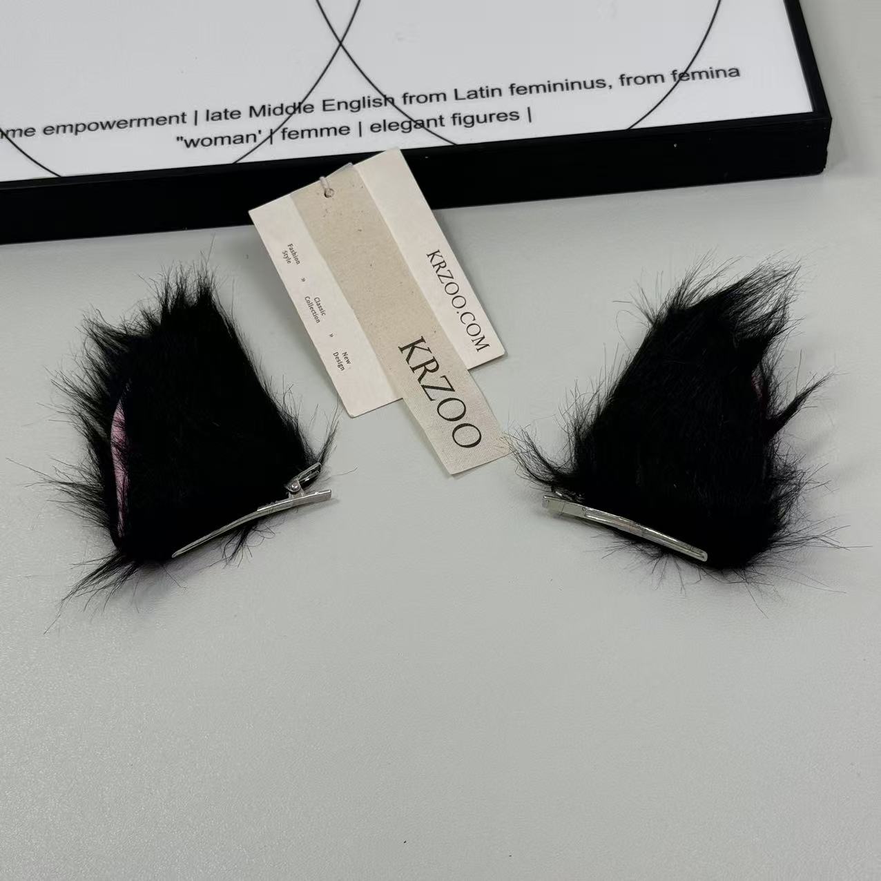 Bows as hair clips for cat ears