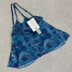 Strapless sheer mesh printed babydoll top