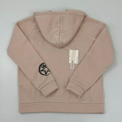 Zipper-letter star print hooded coat