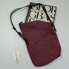 Leather strap crossbody messenger bag
