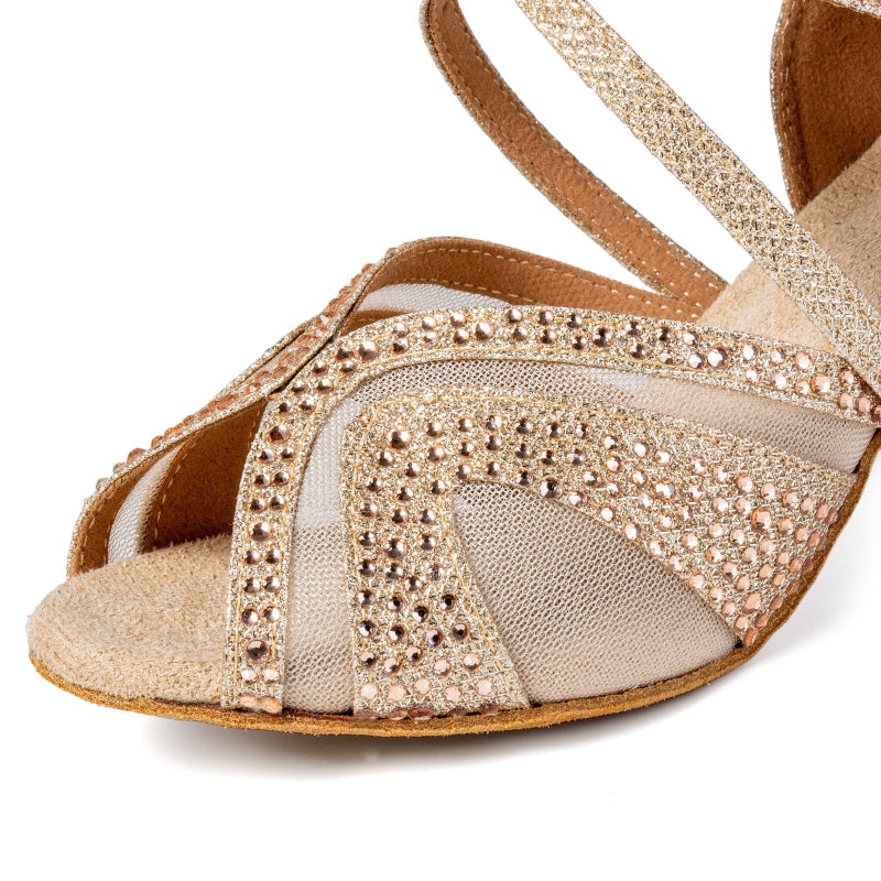 Women's Sparkling Glitter Customized Heel Salsa Latin Dance Shoes