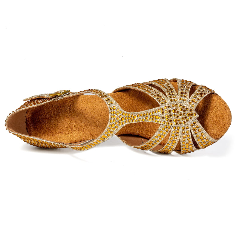 Women's Sparkling Glitter Customized Heel Salsa Latin Dance Shoes