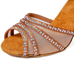 Women's Satin Customized Heel Salsa Latin Dance Shoes
