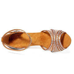 Women's Satin Customized Heel Salsa Latin Dance Shoes