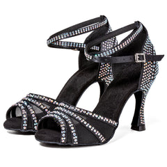 Women's Satin Customized Heel Salsa Latin Dance Shoes
