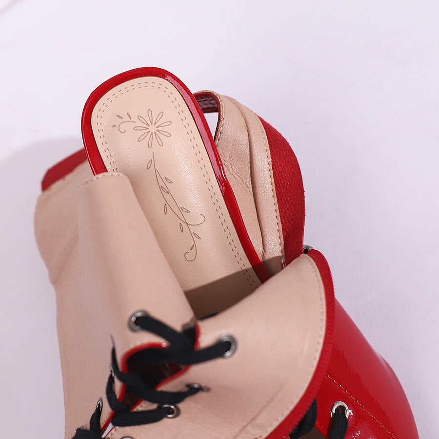 Women's 10cm Heel Rubber Sole Leatherette JazDance Shoes Open Toe Dance Heels Boots