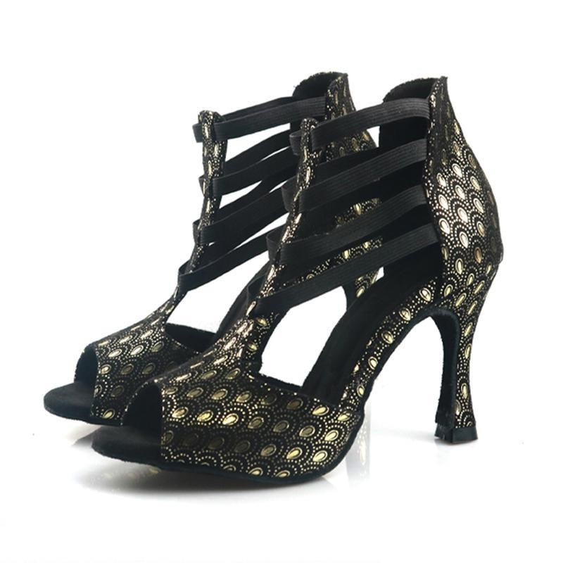 Women's Leatherette Customized Heels Dance Boots Salsa Dance Shoes